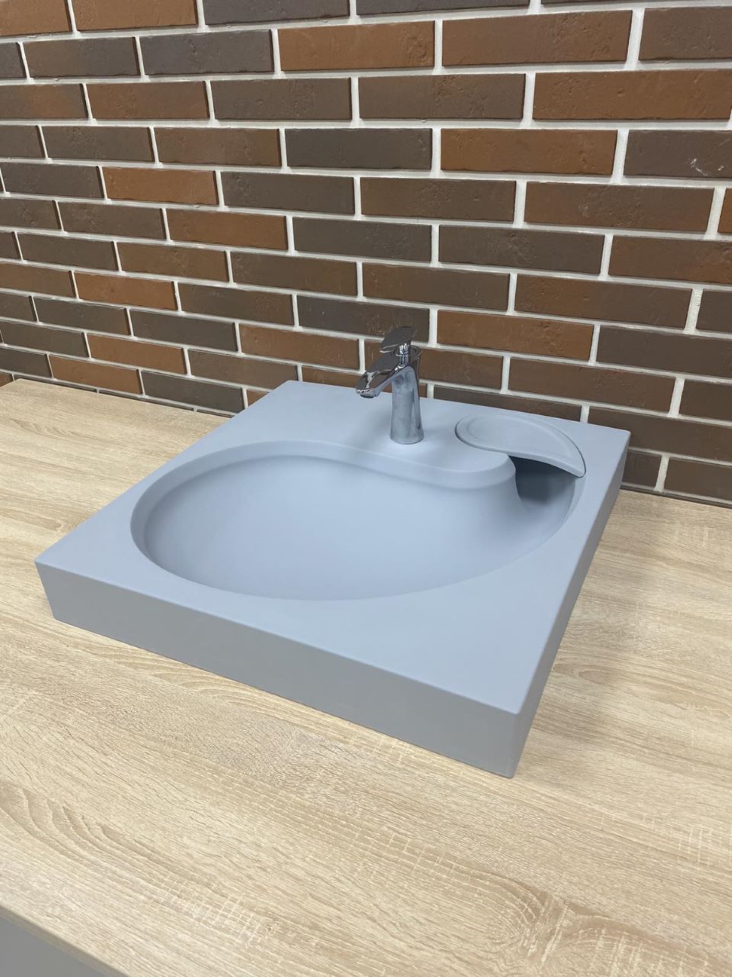 Раковина над стиральной машиной Stella Polar Шебби 60х60, серый матовый