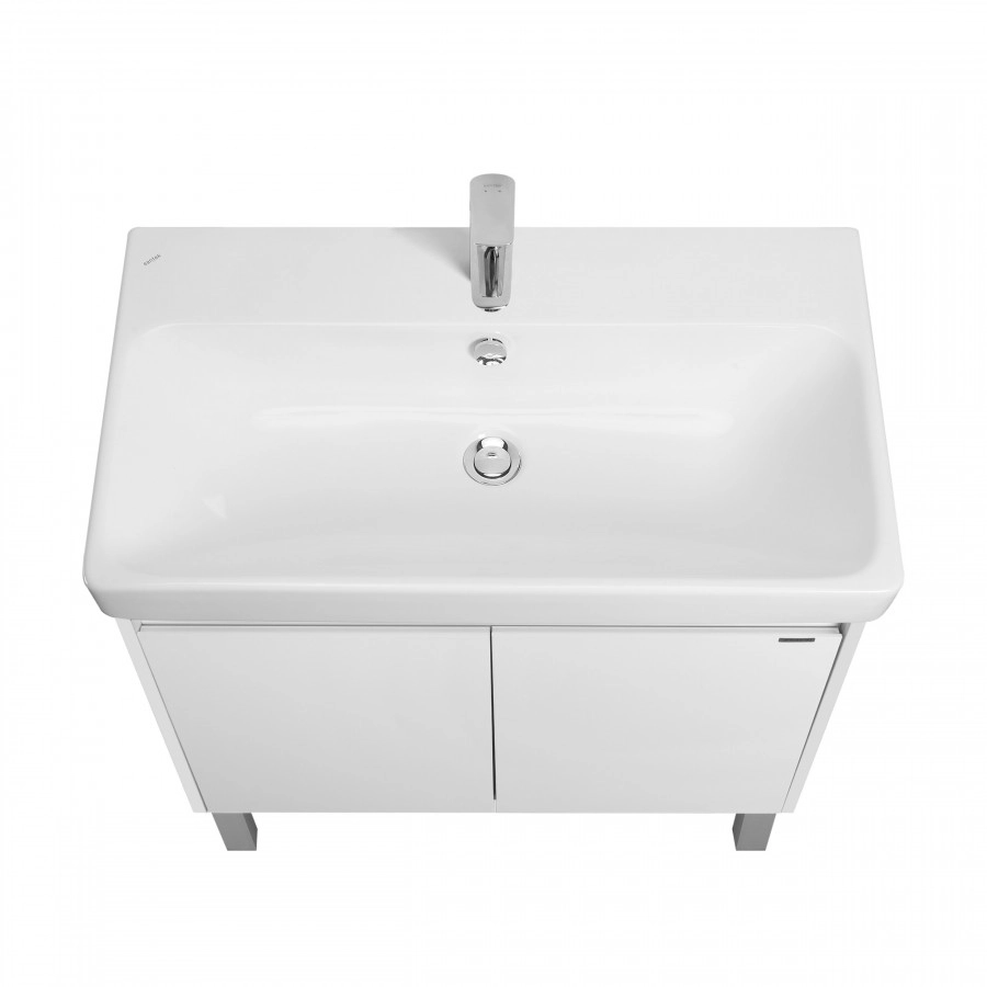 Тумба Aquaton Сканди Doors 80 с раковиной Адриана 80, напольная, 2 ящика, белый