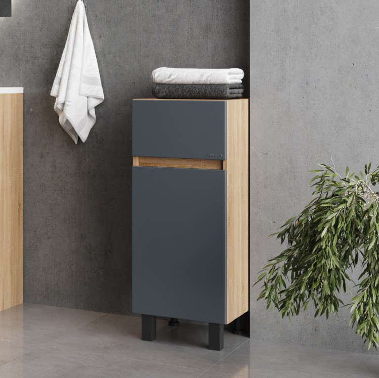 Тумба-комод Onika Милтон 40 напольный, серый/дуб сонома