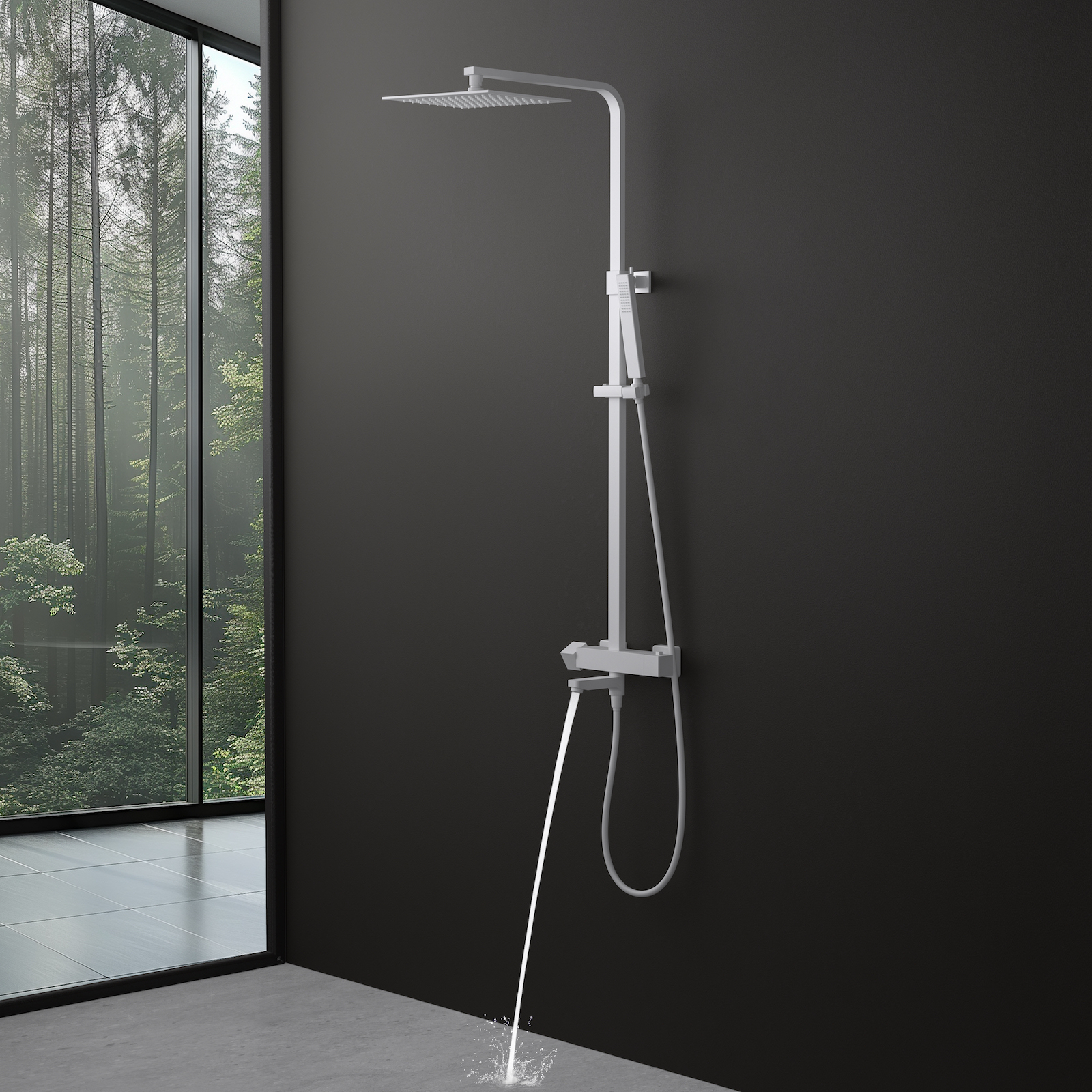 Душевая система с термостатом Timo Tetra-thermo SX-0169/16 белый матовый