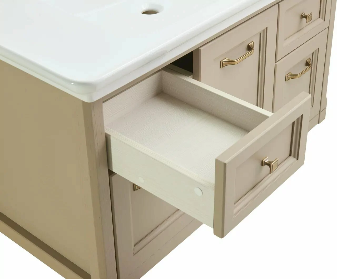 Тумба с раковиной ASB Woodline Толедо 105 подвесная, капучино