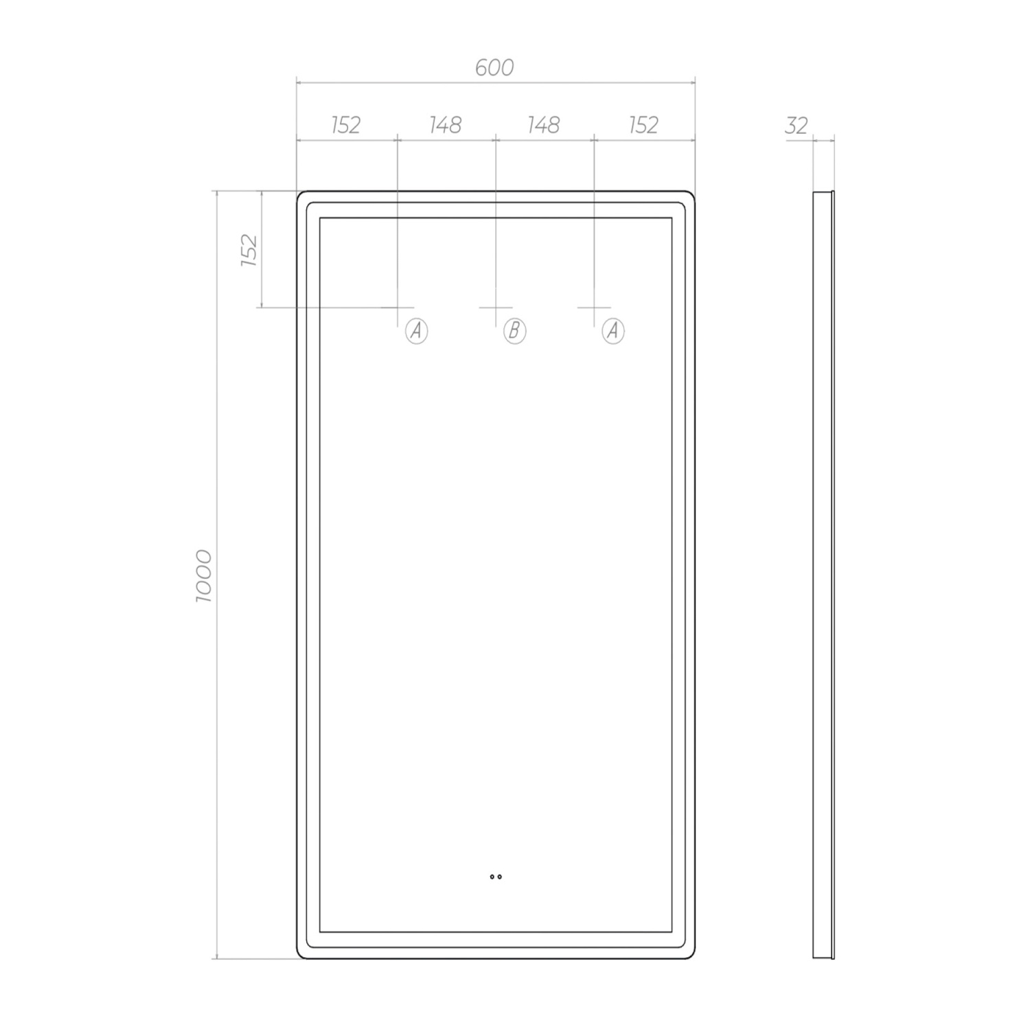 Зеркало Vigo Roberta Comfort 60 свет, сенсор, антизапотевание