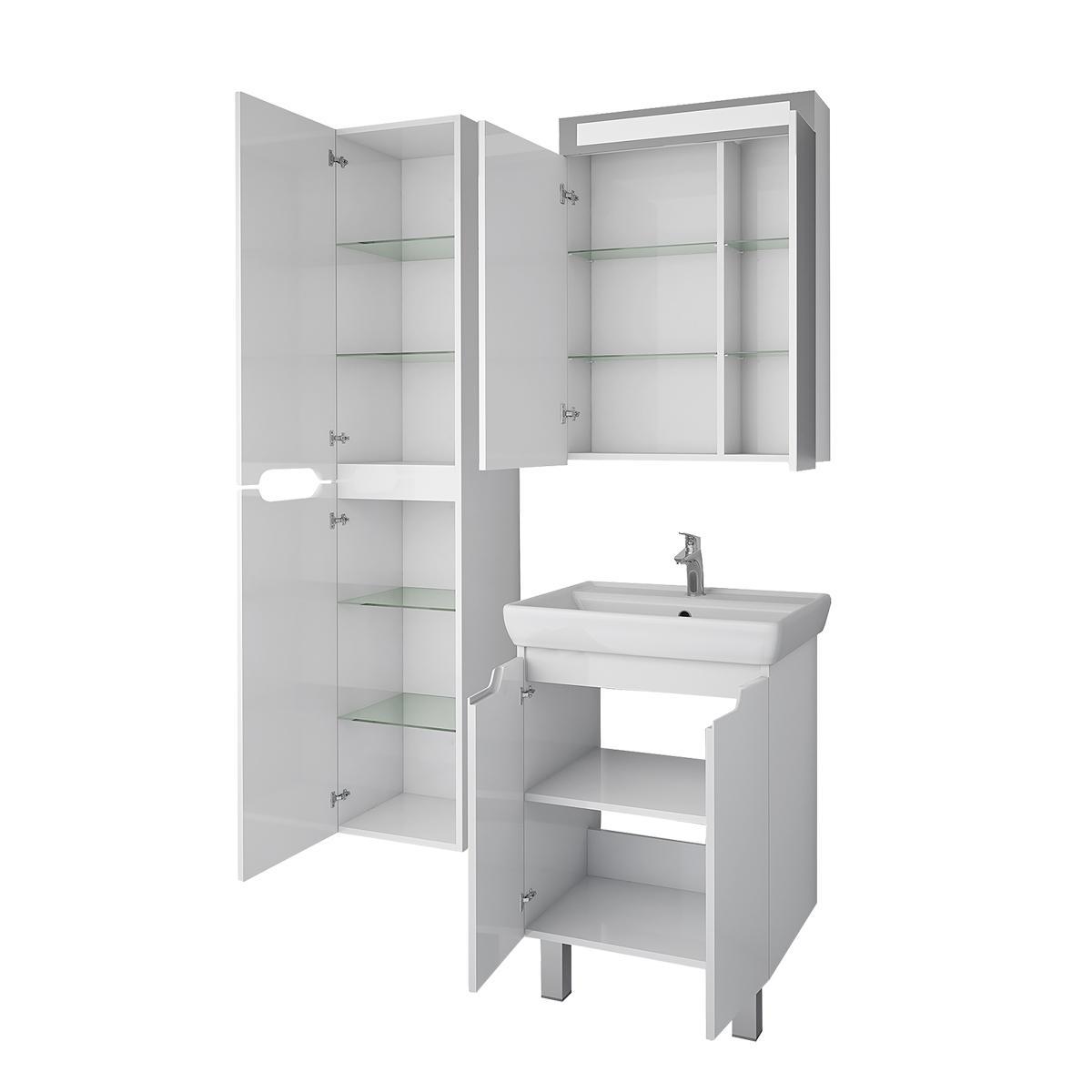 Тумба с раковиной напольная Dreja Q Plus (D) 55 см, белый