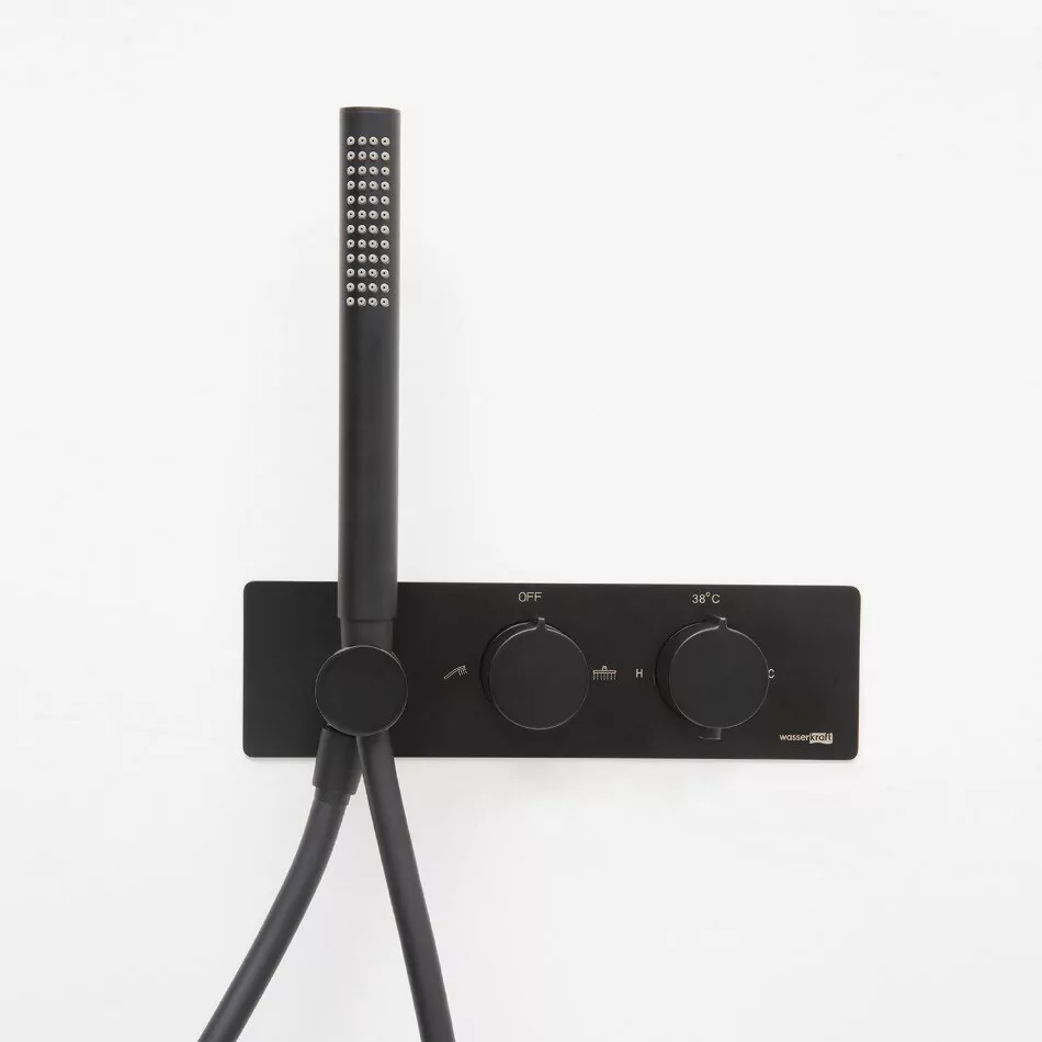 Смеситель для душа WasserKraft Elbe 7488 Thermo черный Soft-touch