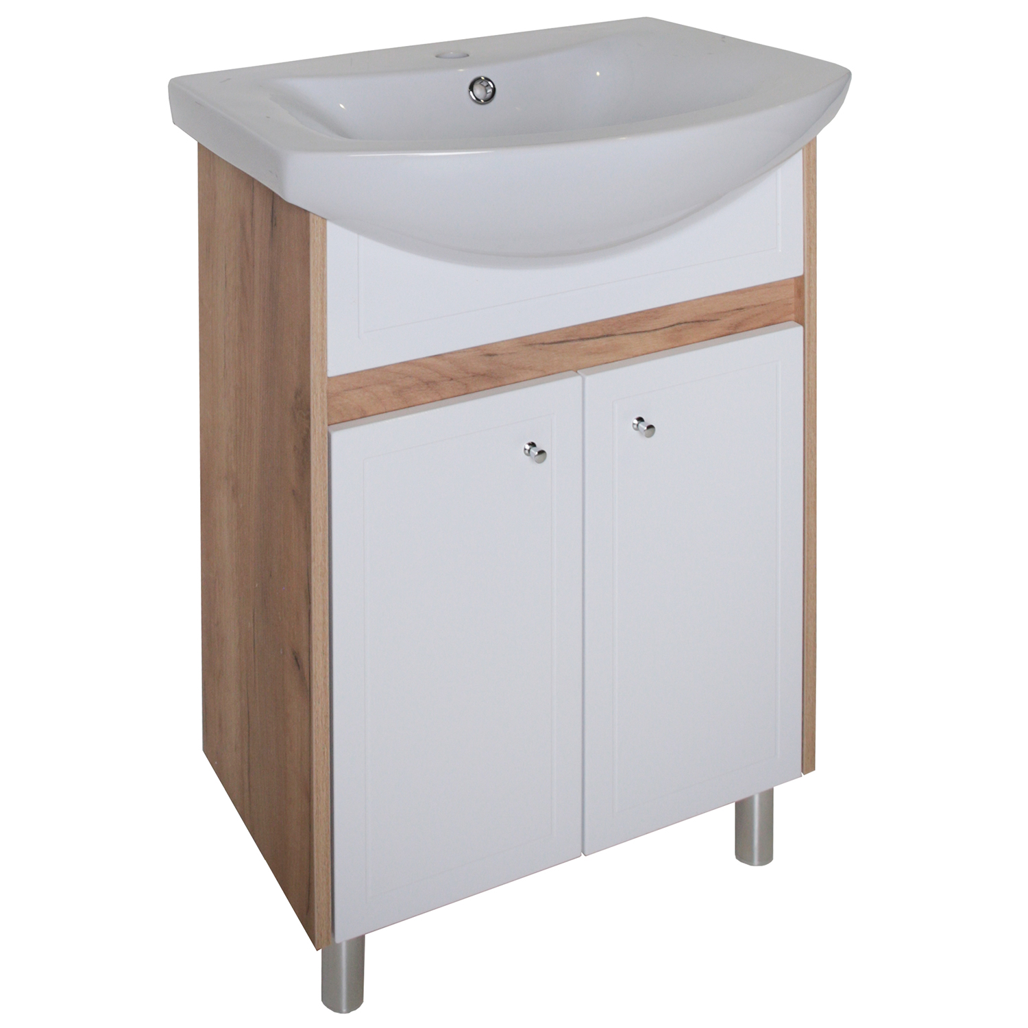 Мебель для ванной Асб-мебель Альпина 50 комплект, напольный, белый/дуб золотой