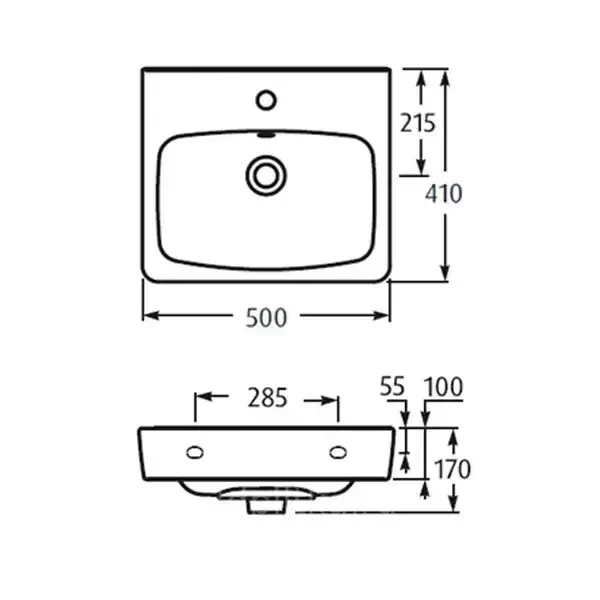Тумба напольная 1Marka Tera 50Н с раковиной Нео 50, 1 дверь, белый/дуб сонома