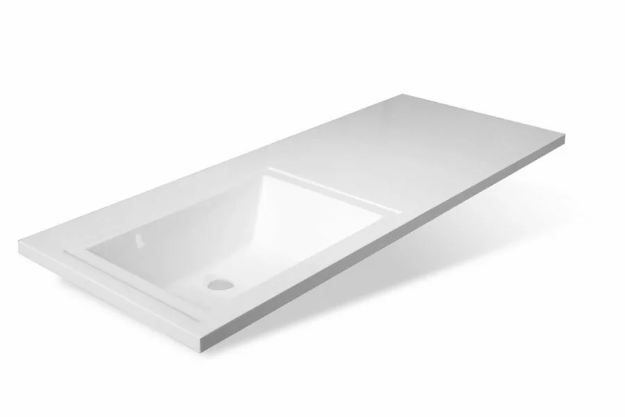 Тумба напольная Style Line Даллас 140 Люкс Plus ПВХ с раковиной Даллас 140 под стиральную машину, два ящика, левая, белая