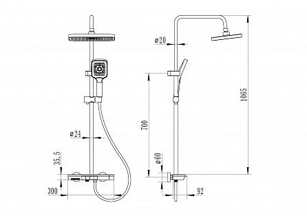 Душевая стойка Cerutti Spa DECIO