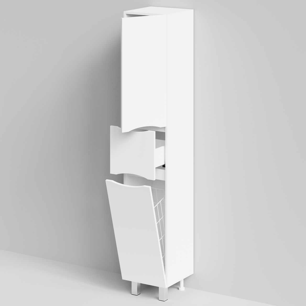 Пенал Vod-ok Лайт 35 L/R напольный, с корзиной, белый + 13 цветов