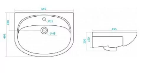 Тумба с раковиной Style Line Жасмин 65 напольная, белая
