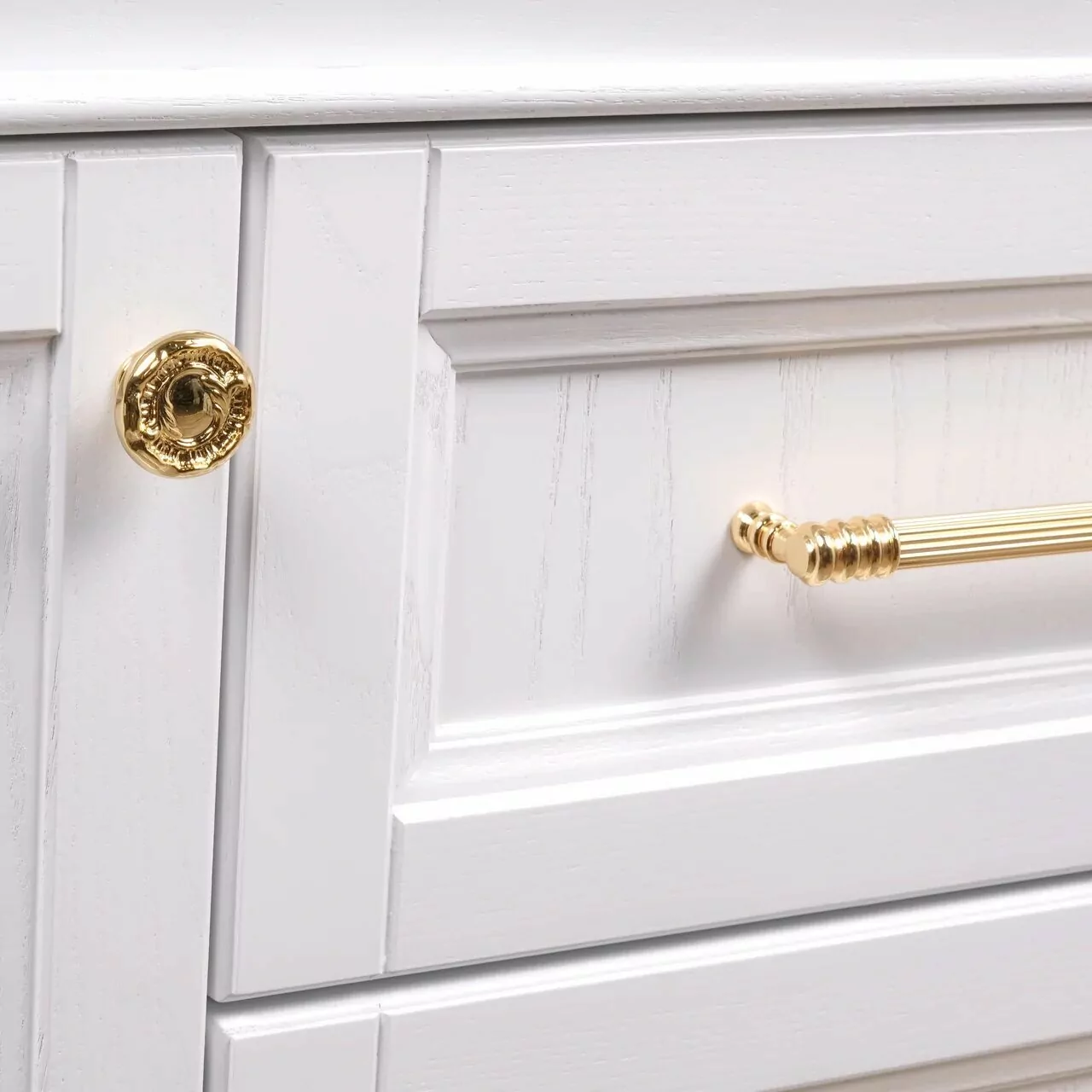 Тумба напольная ValenHouse Эстетика 100 с раковиной Antik 100, белый, золото