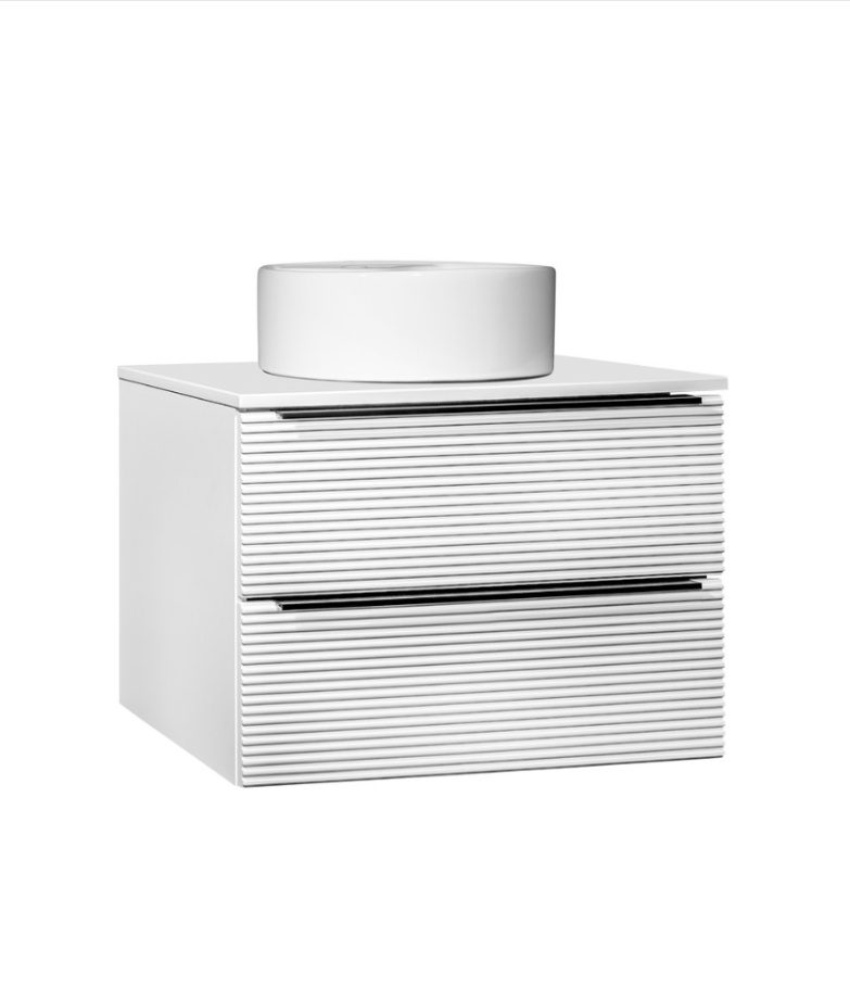 Тумба подвесная Runo Орлеан 70 с раковиной PALLA (D41), белый