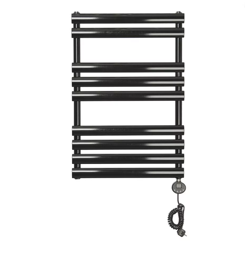 Полотенцесушитель электрический Domoterm Альфа П9 500х820 ER правый, черный матовый