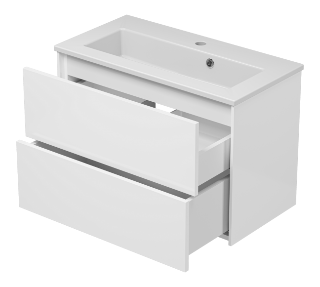 Тумба с раковиной Brevita Toy 70 подвесная, белый