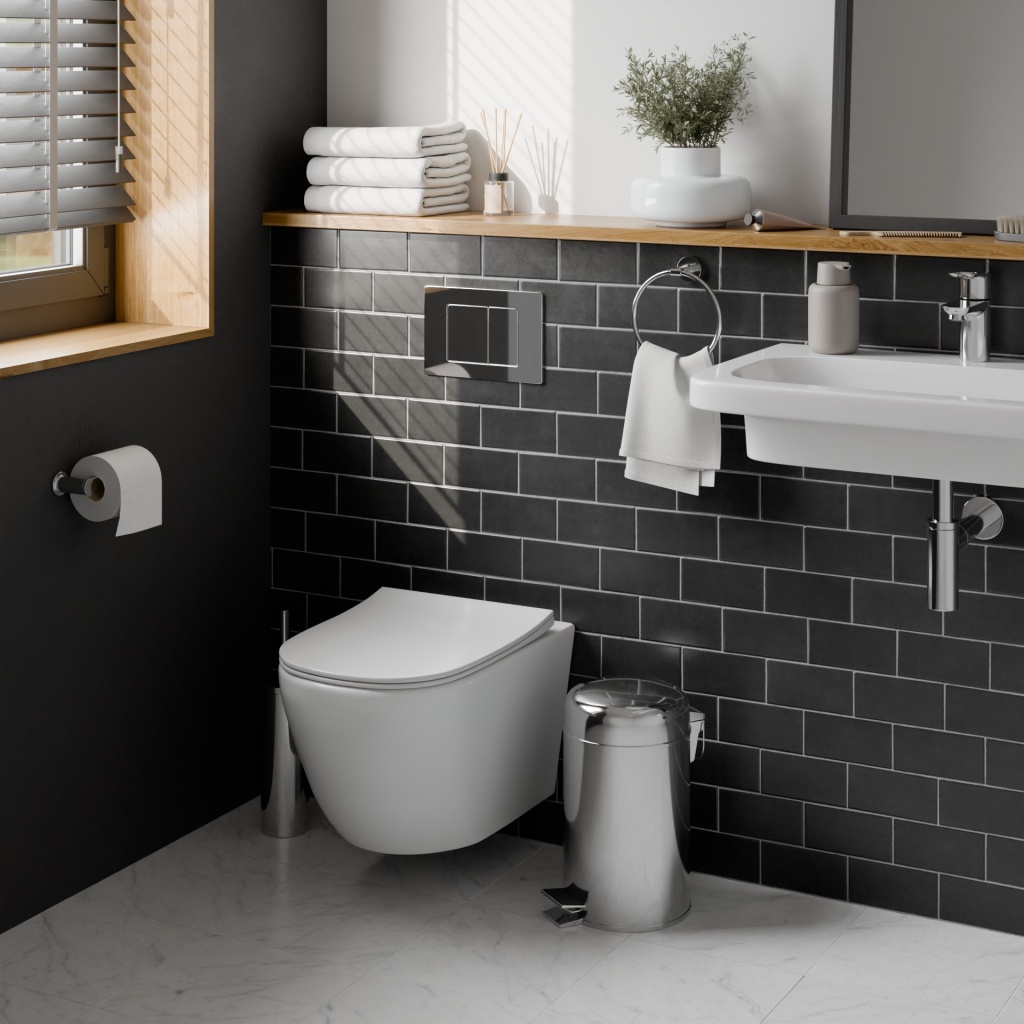 Комплект 3в1 IBERICA BLANCA инсталляция SILENCIO, унитаз BILBAO ALTO белый, кнопка смыва INOX-C хром глянцевый (IB001.BLA.234.1131)