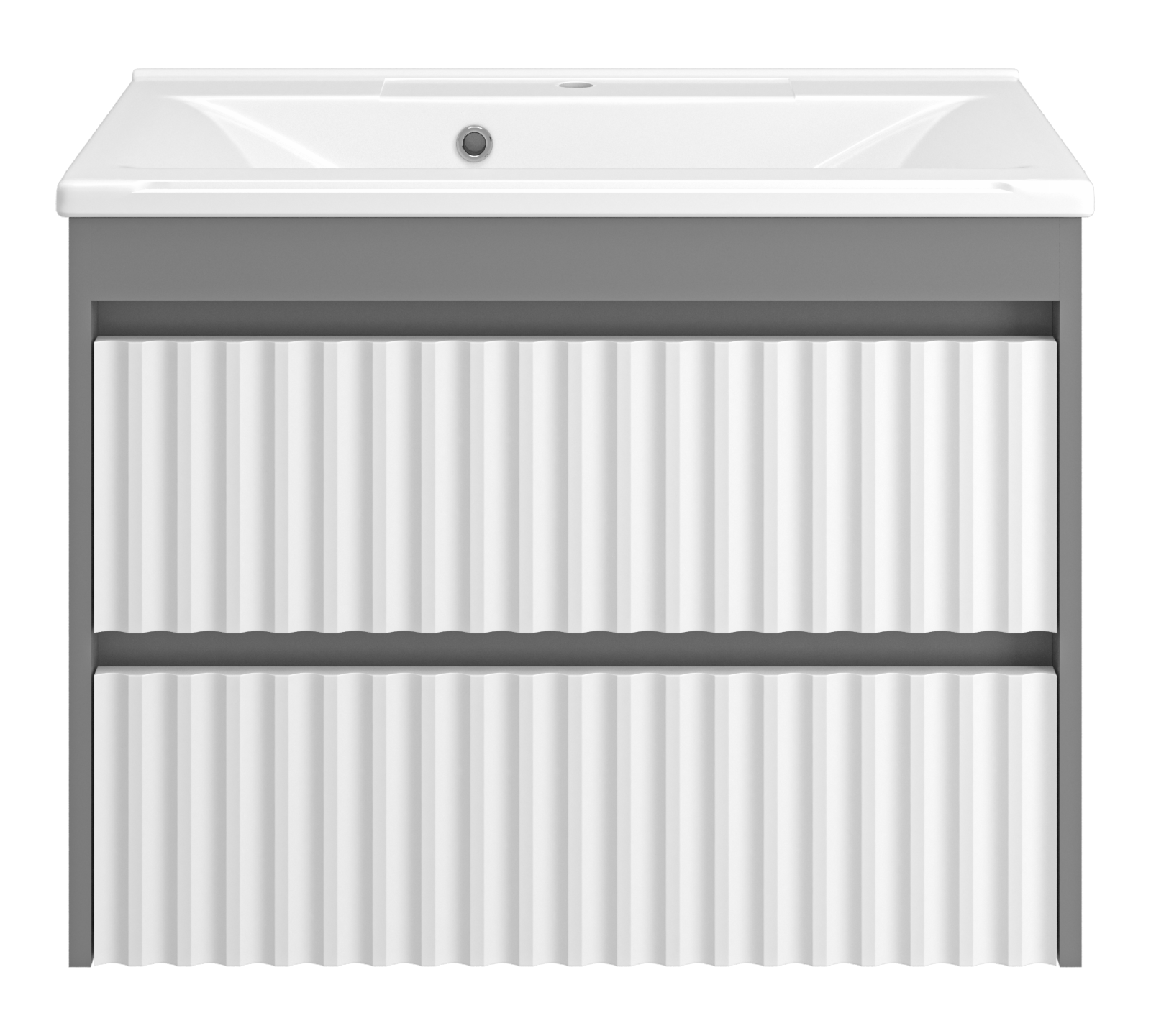 Тумба с раковиной Brevita Balaton 75 подвесная, белый/серый