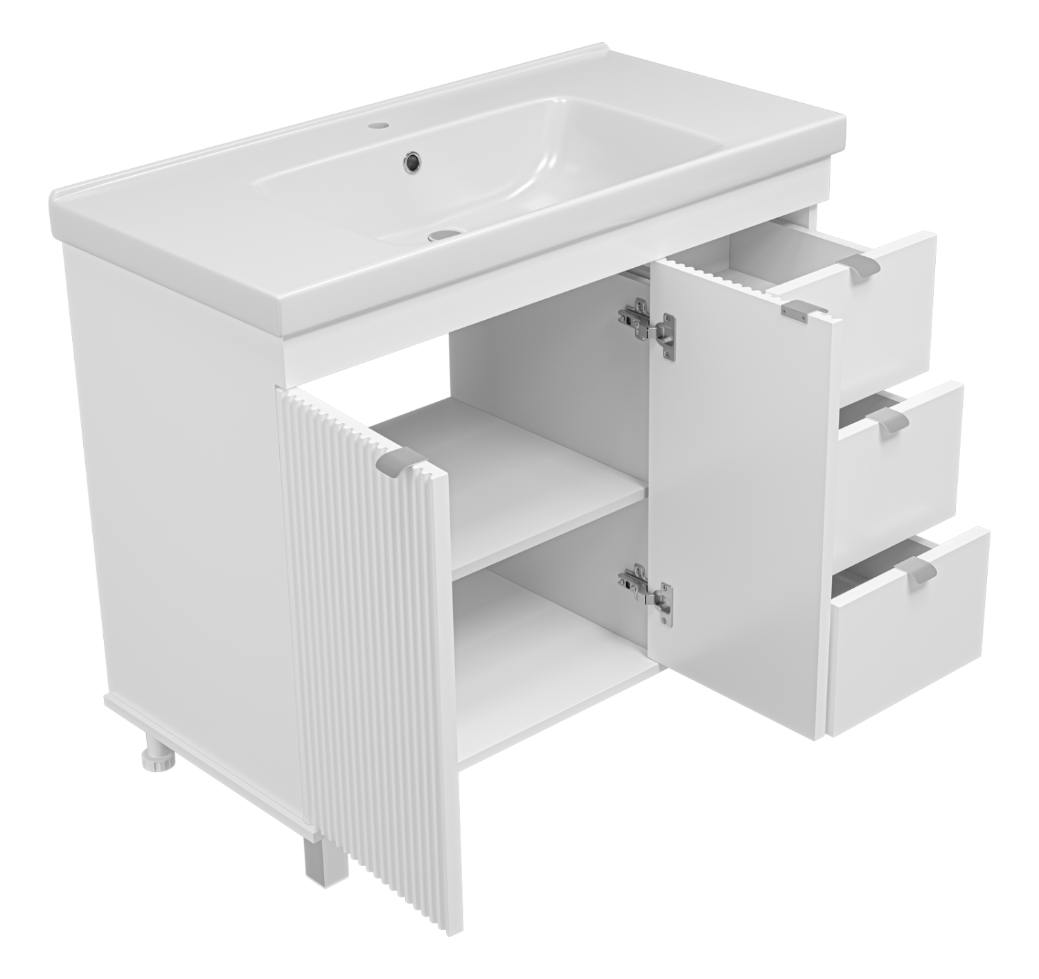 Тумба с раковиной Misty Аврора 100 белый