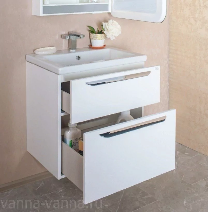 Мебель для ванной Vanda Lux 60 Alavann комплект, подвесной, белый Мебель для ванной Vanda Lux 60 Alavann комплект, подвесной, белый
