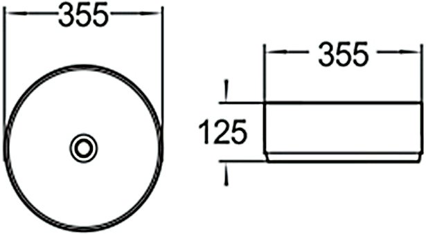 Раковина SantiLine SL-1037 накладная, белая