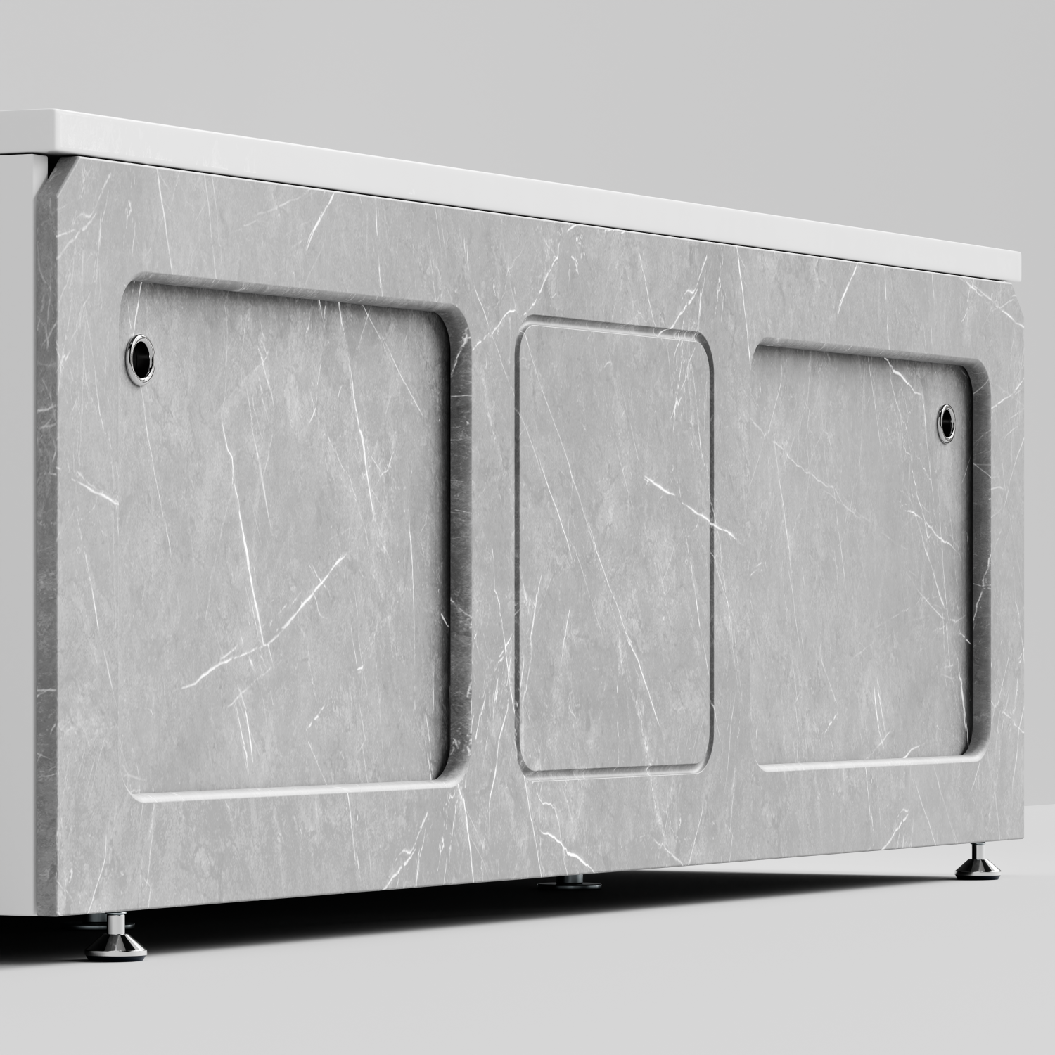 Экран под ванну Vod-ok Хит 170 раздвижной Мрамор Белый софт тач