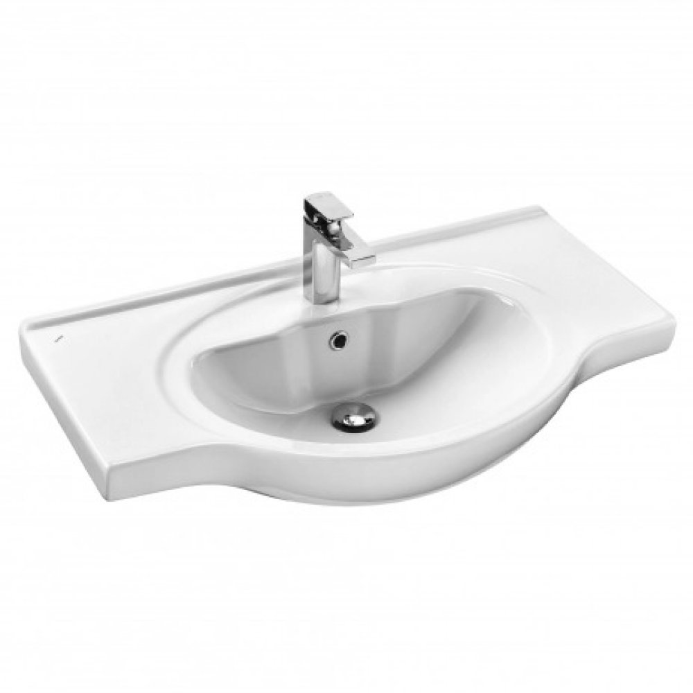 Тумба с раковиной Francesca Империя 85 напольная, 2 ящика, 3 двери, белый