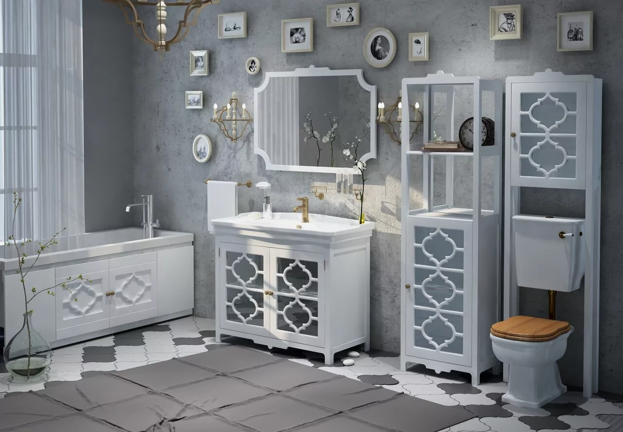 Пенал-шкаф Corozo Манойр 50 R напольный над унитазом, белый