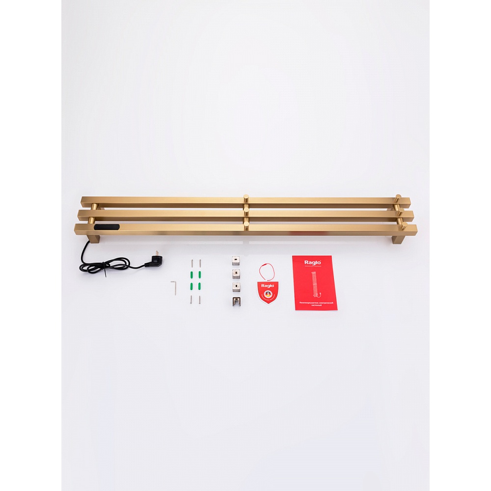 Полотенцесушитель электрический RAGLO R350.17.03 сенсорный с терморегулятором, сатин золотой