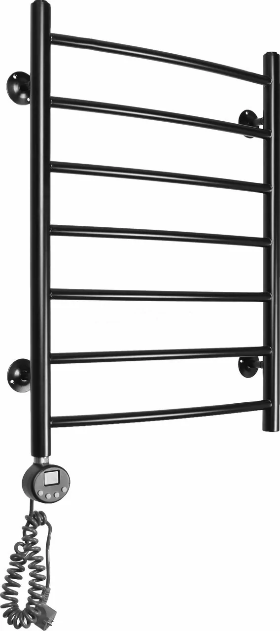 Полотенцесушитель электрический Калипсо Domoterm П7 500х700 L левый, черный матовый