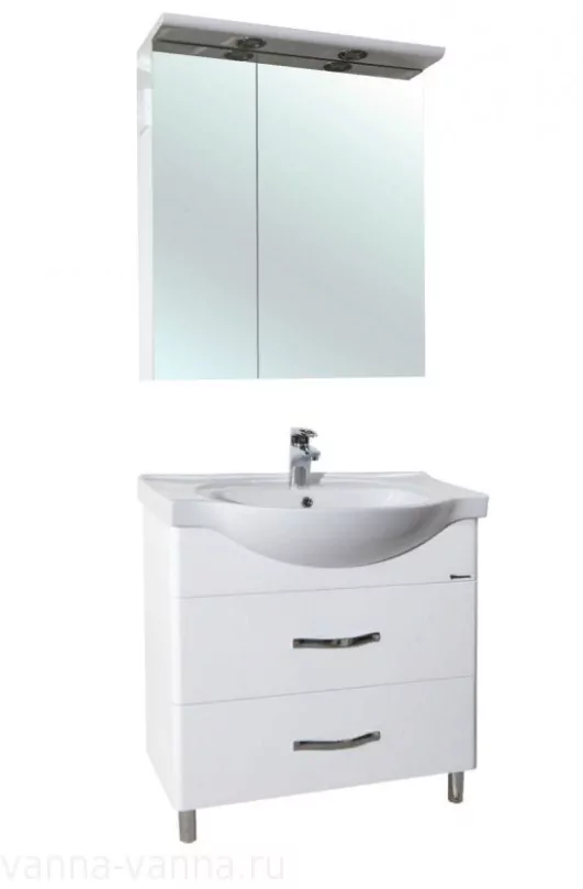 Мебель для ванной Bellezza Анкона 70 см комплект, напольный, белый