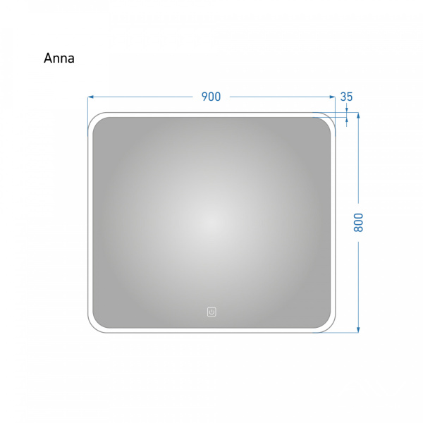 Зеркало Alavann Anna 90 свет, сенсор, антизапотевание, белый