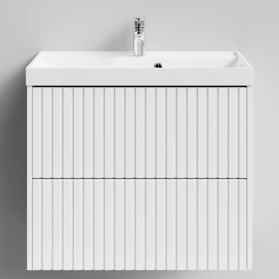 Тумба подвесная Vod-ok Тач 70 2 ящика с раковиной Classica 70, белая + 13 цветов