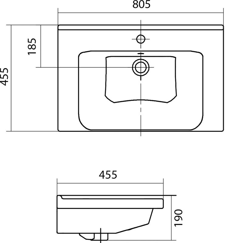 Тумба раковиной EQUIL Lago 80 напольная, 2 двери, белый/дуб сонома