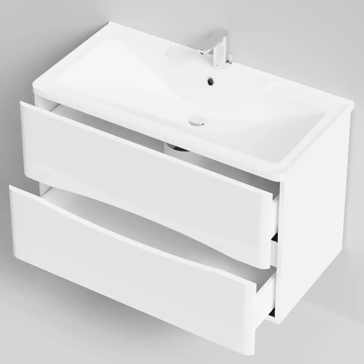 Тумба с раковиной Vod-ok Адель 90 подвесная, белая + 13 цветов