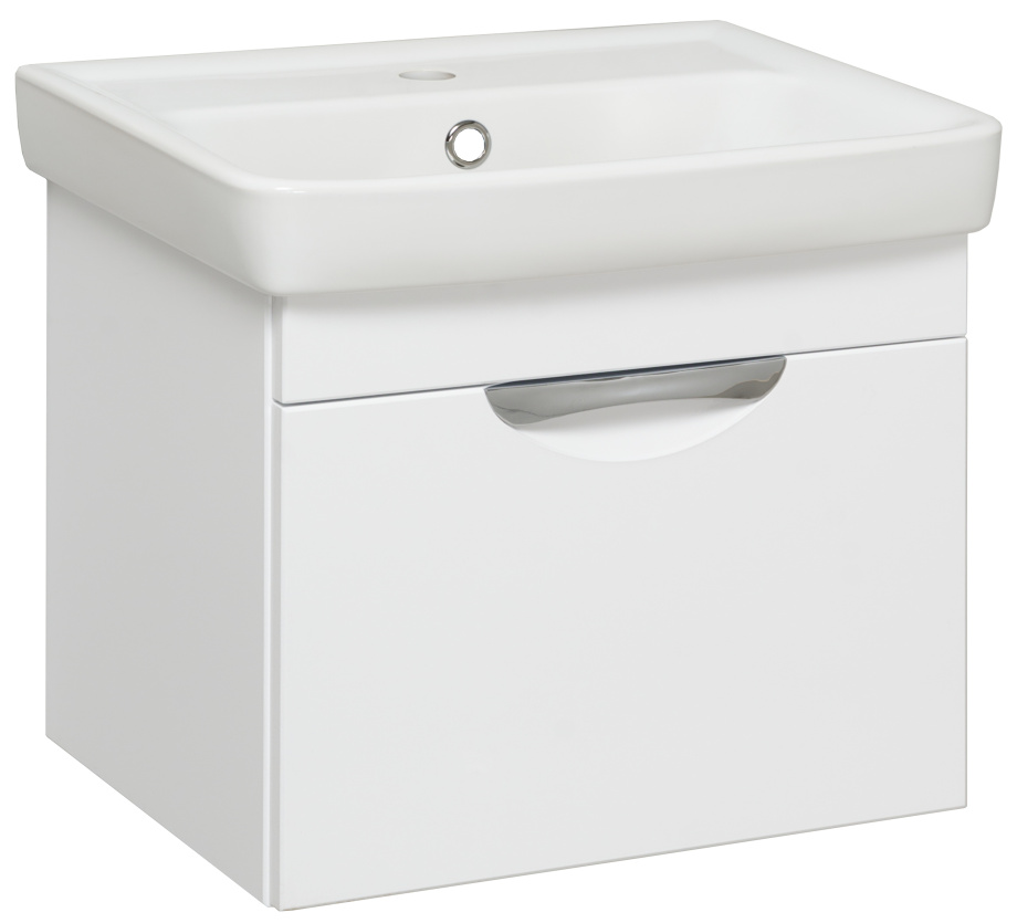 Тумба подвесная Runo Ибица 50 с раковиной Мини 50, белый