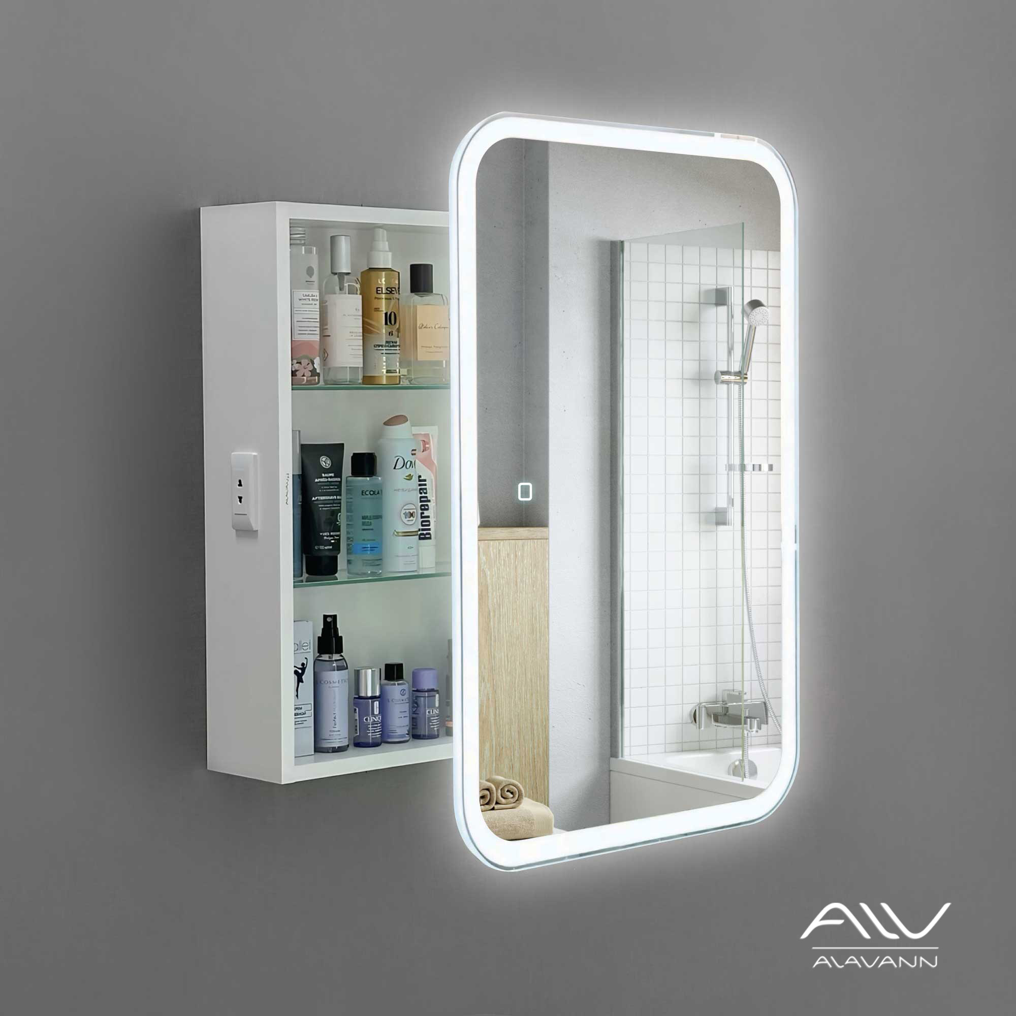 Зеркало шкаф Alavann Cosmetic Light 50 с Led подсветкой, приближение, сенсор с диммером, перевертыш