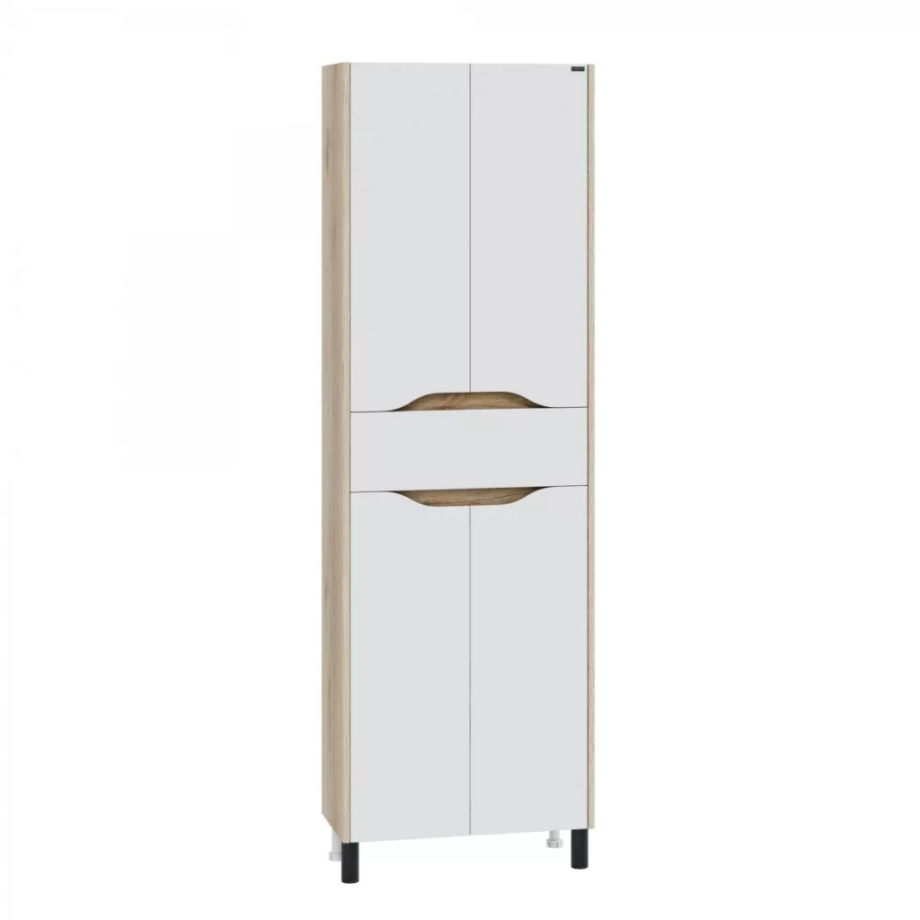 Пенал Санта Сатурн 60 напольный, белый/дуб австрийский