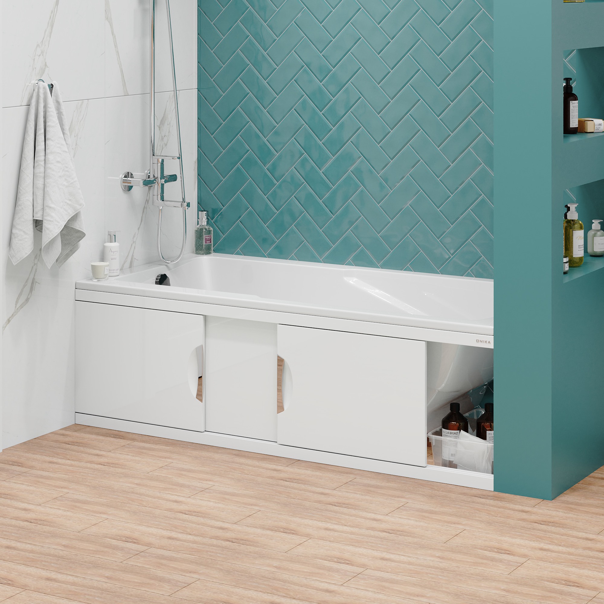 Экран под ванну Onika Лагуна Эконом купе 170 раздвижной белый