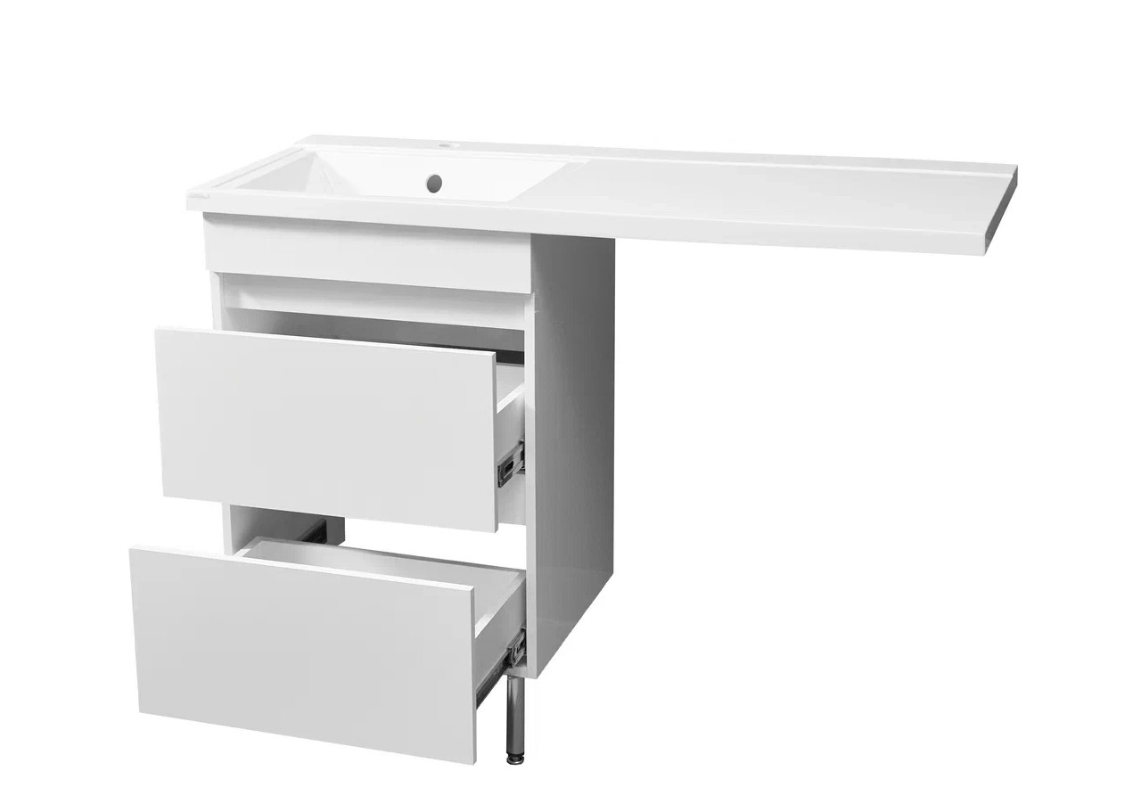 Тумба напольная Stella Polar Мадлен 110 с раковиной Мадлен 110, L/R 2 ящика, белый