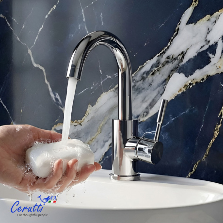 Смеситель для раковины Ceruttispa Сельсо (CELSO) из нержавеющей стали, цвет хром