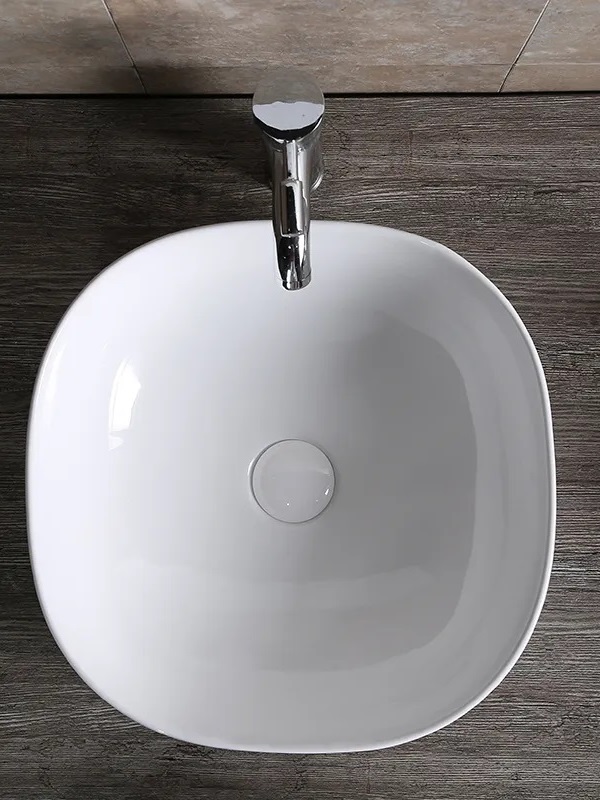 Раковина Ceruttispa CR0077 накладная, белая, квадратная 410х410х145