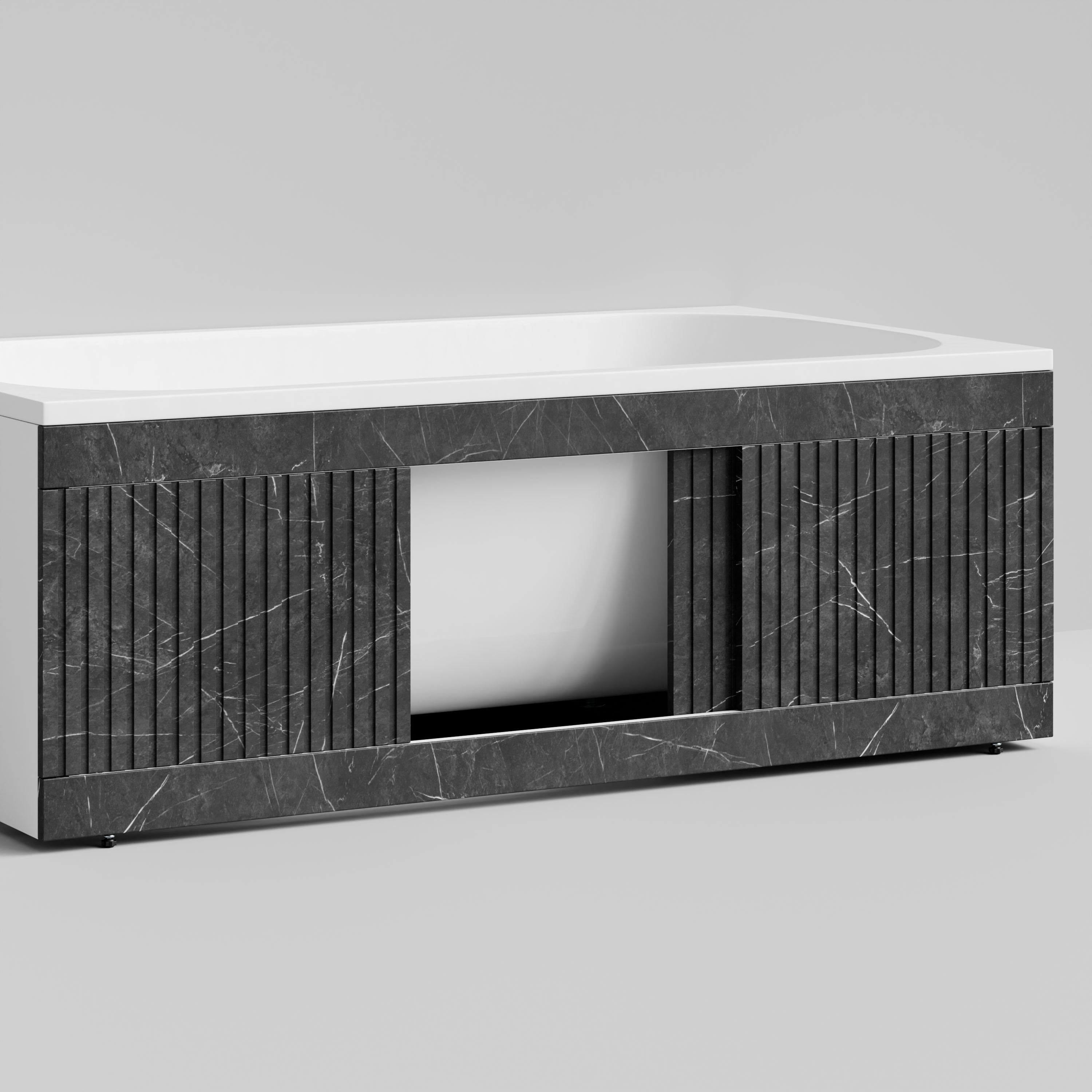 Экран под ванну Vod-ok Тач 150 раздвижной Мрамор Графит софт тач