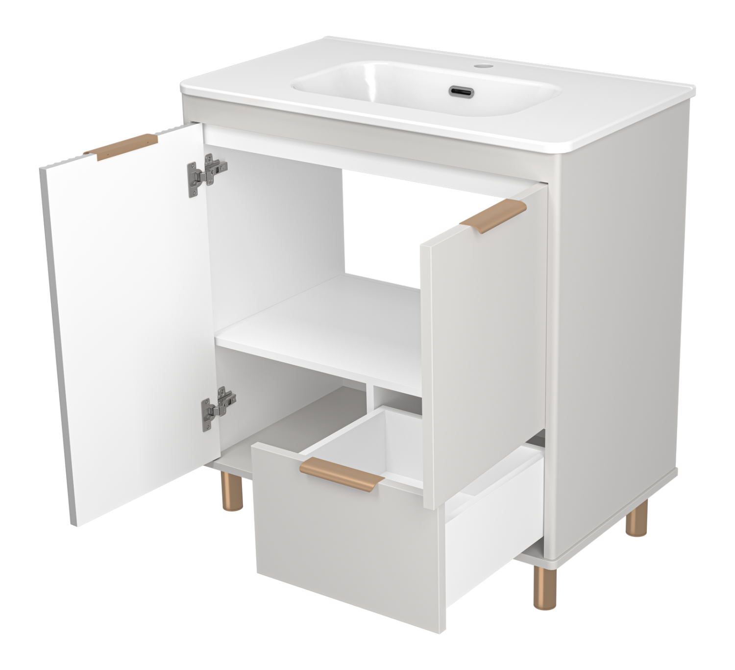 Тумба с раковиной Brevita Risacca Crema 80 напольная, серый