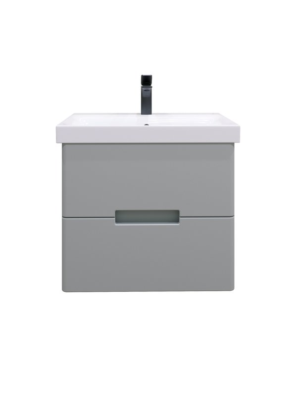 Тумба подвесная SanStar Ориана 50 с раковиной Moduo 50 (комплект), грей