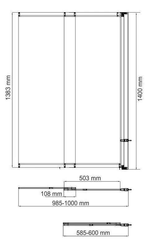Стеклянная шторка WasserKraft Main 41S02-100R Matt glass профиль хром Стеклянная шторка WasserKraft Main 41S02-100R Matt glass профиль хром