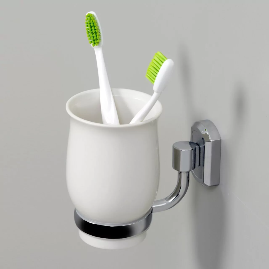 Стакан для щеток WasserKraft K-24128 хром, белый