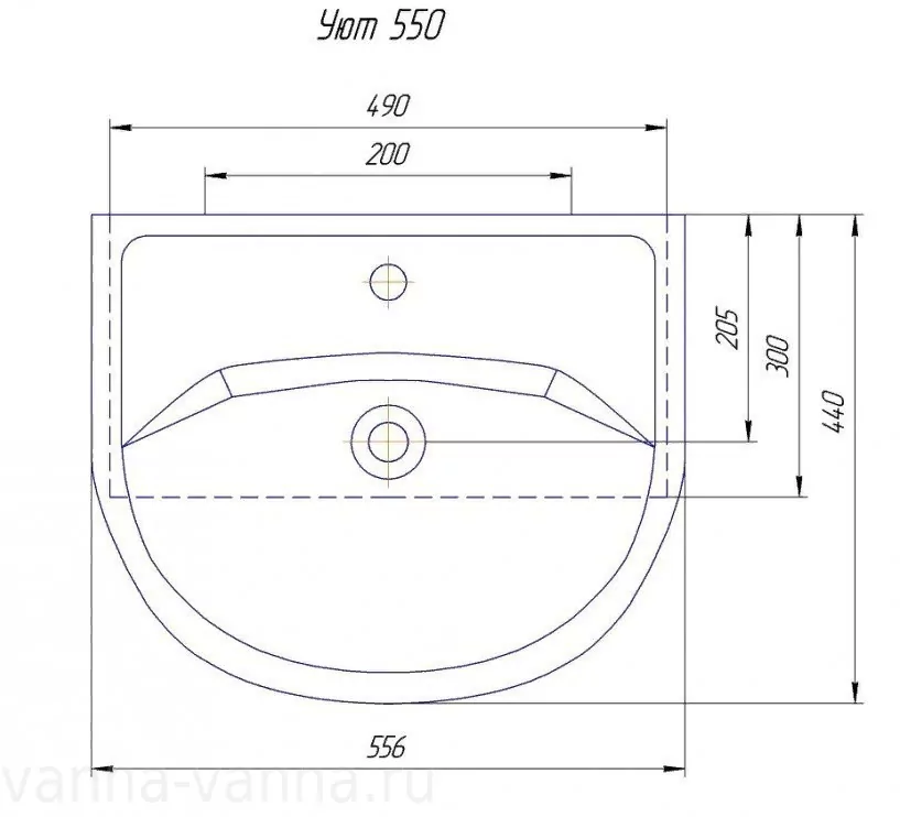 Тумба с раковиной Bellezza Уют 55 напольная, прямая, белая