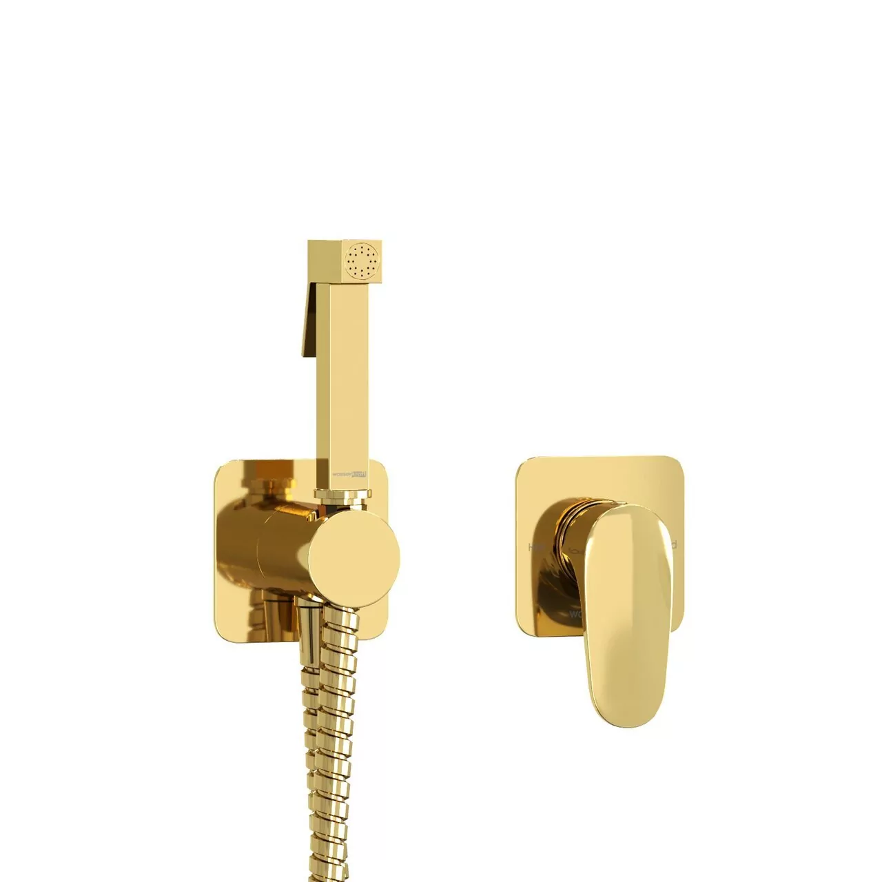 Смеситель с гигиеническим душем WasserKraft Neckar A2151.280.238.216 глянцевое золото