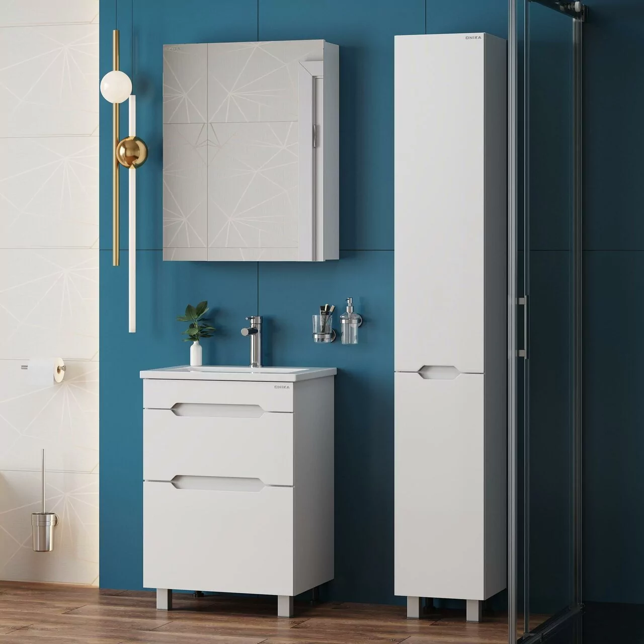 Пенал Onika Айленд 30 R напольный, белый