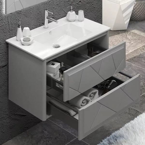 Тумба с раковиной Opadiris Луиджи 90 серый матовый