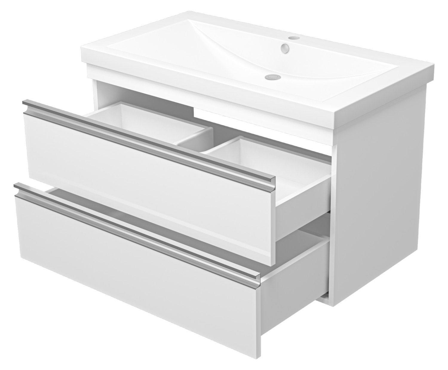 Тумба с раковиной Misty Ингрид 90 подвесная, белый